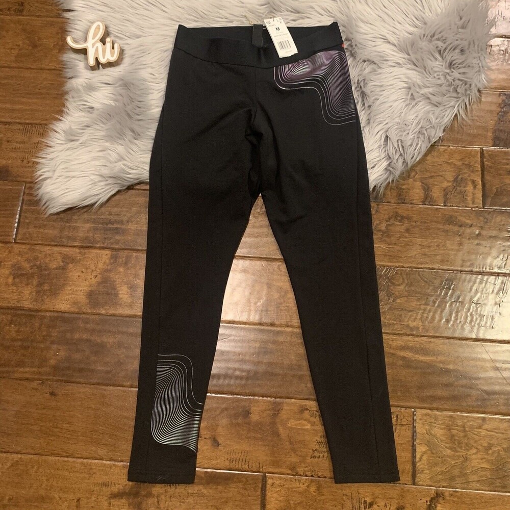 Adidas Womens Pants HLDY GFX Tights Size Medium Black New